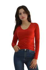 T shirt lang Arm Royyen K-202 V Ausschnitt Damen Grossen Grössen