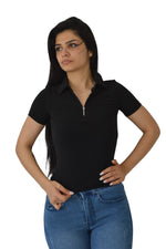 Polohemd T Shirt Damen Royyen 479 mit Zipper